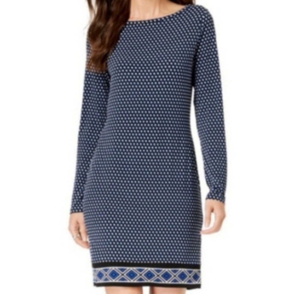 Michael Kors Navy Polka Dot Dress
